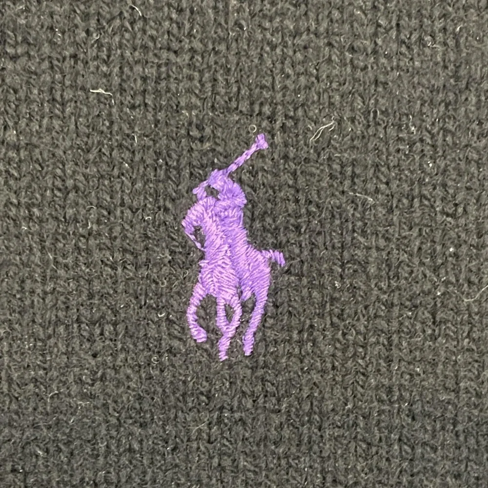 Polo Ralph Lauren Sweater‎ Mens Medium Black Lambswool V Neck Knit Pullover Pony